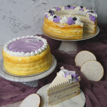 紫芋香緹千層蛋糕